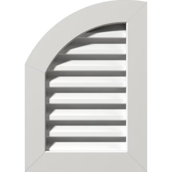 Quarter Round Top Left Functional, PVC Gable Vent w/ 1